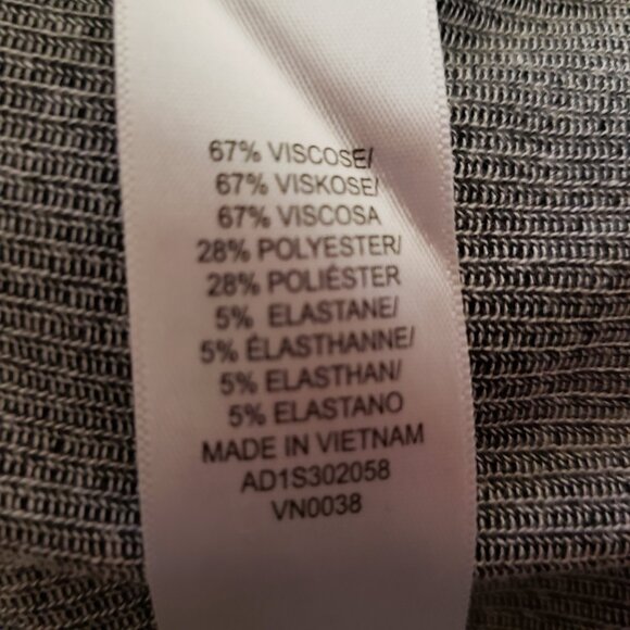 Adrianna Papell L Knit Top Black White Ribbed Striped Back Button Dolman Sleeve - Picture 6 of 6